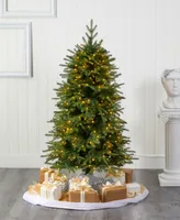 Vancouver Fir Natural Look Artificial Christmas Tree with Lights and Bendable Branches