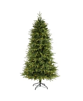 Vancouver Fir Natural Look Artificial Christmas Tree with Lights and Bendable Branches