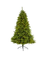 Sierra Spruce Natural Look Artificial Christmas Tree with Lights and Bendable Branches, 72"