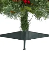 Norway Mixed Pine Artificial Christmas Tree with Lights, Pine Cones and Berries, 36"