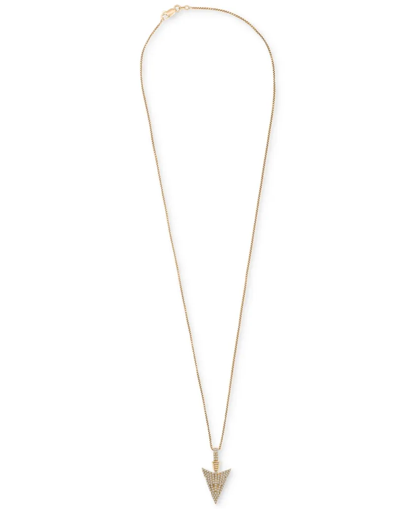 Men's Diamond Arrow 22" Pendant Necklace (1/2 ct. t.w.) in 14k Gold-Plated Sterling Silver