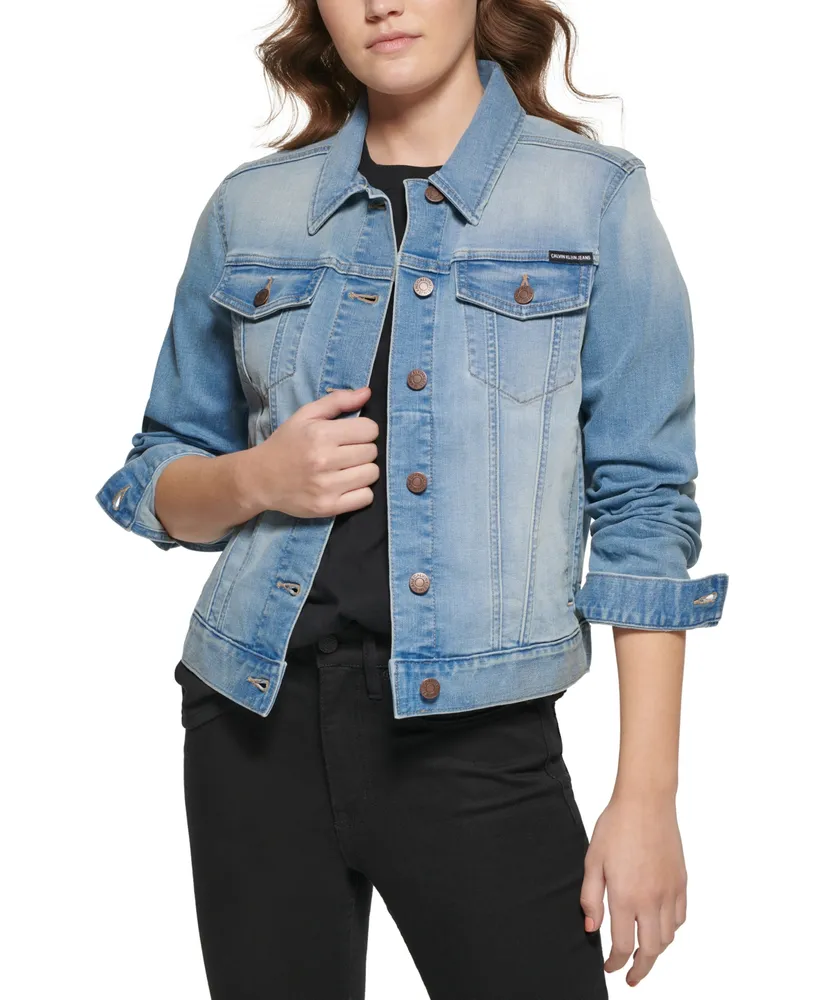 Calvin Klein Jeans Petite Basic Denim Trucker Jacket | Hawthorn Mall