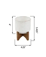 Flora Bunda Sunmoon Ceramic Planter on Stand, 4.25"