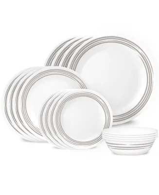 Corelle Brushed 16 Pc. Dinnerware Set, Set of 4 - White, Silvery