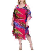 Robbie Bee Plus Cold-Shoulder Caftan Dress