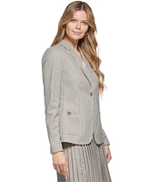 Tommy Hilfiger Women's Plaid One-Button Blazer