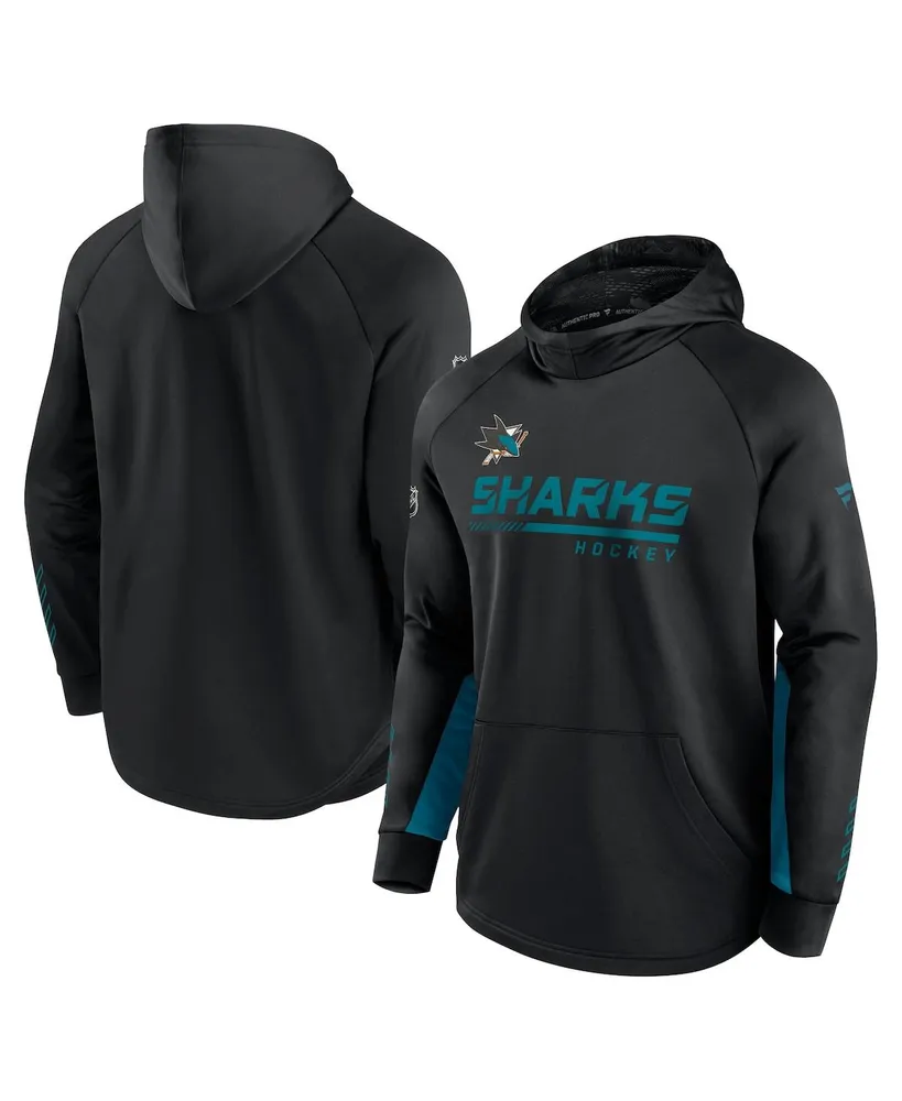 Men's Fanatics Black San Jose Sharks Authentic Pro Locker Room Raglan Pullover Hoodie