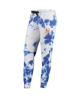 Women's Dkny Sport White, Royal New York Mets Melody Tie-Dye Jogger Pants
