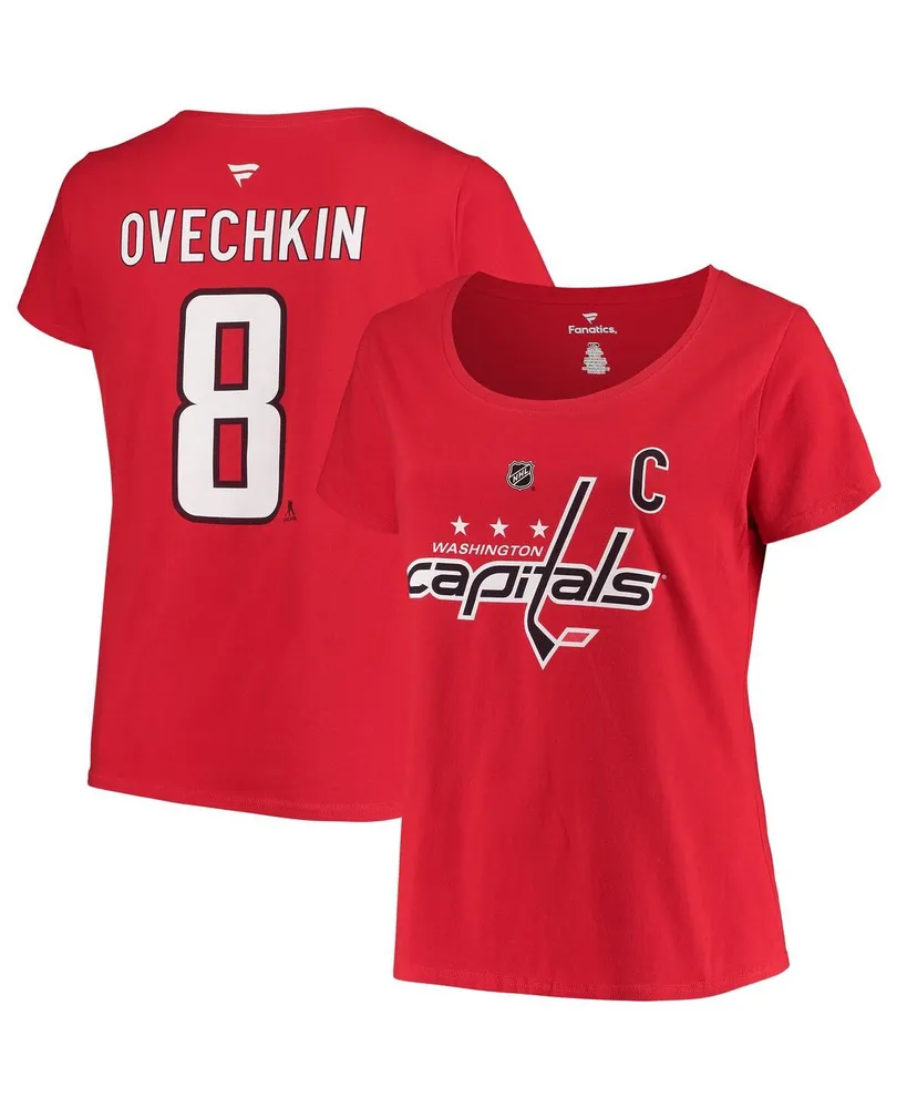 Women's Fanatics Alexander Ovechkin Red Washington Capitals Plus Name and Number Scoop Neck T-shirt