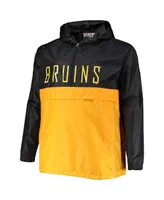 Men's Black Boston Bruins Big and Tall Anorak Half-Zip Pullover Hoodie