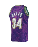 Men's Mitchell & Ness Ray Allen Purple Milwaukee Bucks Hardwood Classics 2000-01 Lunar New Year Swingman Jersey