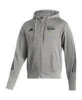 Men's adidas Heathered Gray Nashville Predators Fashion Full-Zip Hoodie