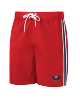 Men's G-iii Sports by Carl Banks Red and Navy Washington Capitals Sand Beach Swim Shorts