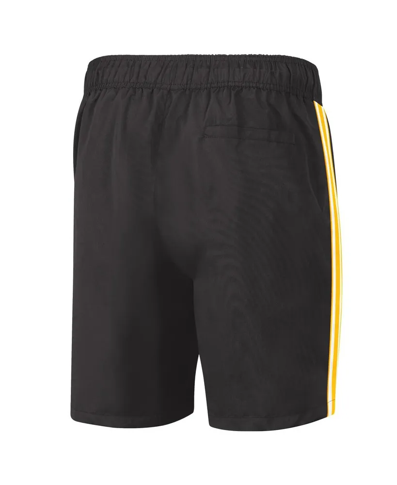 Men's G-iii Sports by Carl Banks Black and Gold Pittsburgh Penguins Sand Beach Swim Shorts