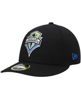 Men's New Era Black Seattle Sounders Fc Primary Logo Low Profile 59FIFTY Fitted Hat