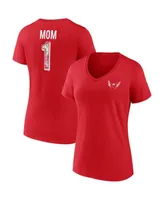 Women's Fanatics Red Washington Capitals Team Mother's Day V-Neck T-shirt