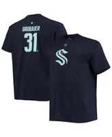 Men's Fanatics Philipp Grubauer Deep Sea Blue Seattle Kraken Big and Tall Name Number T-shirt