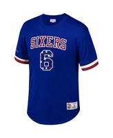 Men's Mitchell & Ness Julius Erving Royal Philadelphia 76ers Player Name Number T-shirt