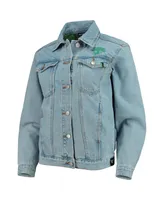 Women's The Wild Collective Blue Austin Fc Print Denim Button-Up Jacket