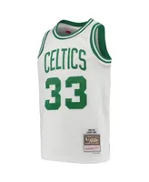 Big Boys Mitchell & Ness Larry Bird White Boston Celtics 1985-86 Hardwood Classics Swingman Throwback Jersey