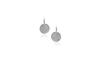 Vince Camuto Silver-Tone Glass Stone Coin Leverback Earrings - Silver