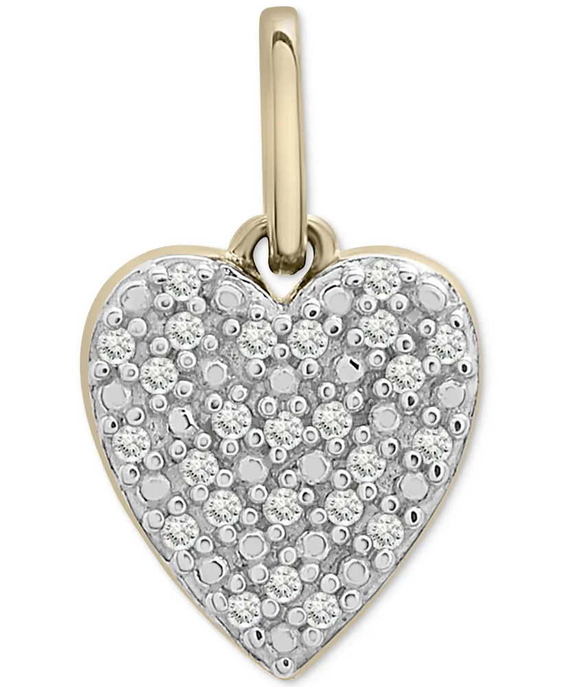 Wrapped Diamond Heart Charm Pendant (1/20 ct. t.w.) in 10k Gold, Created for Macy's