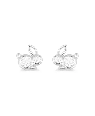 Bunny Rabbit Stud Earrings in 14K Gold Plated or Sterling Silver