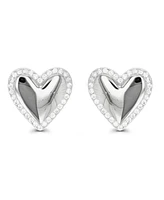 Heart Stud Earrings in 14K Gold Plated or Sterling Silver