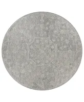 Closeout! Lr Home Cypress CYP81571 7'9" x 7'9"  Round Area Rug - Silver