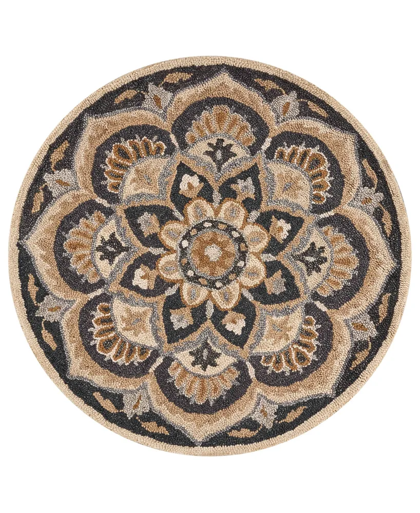 Lr Home Radiance RDC54062 6' x 6' Round Area Rug