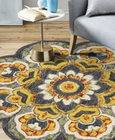 Lr Home Radiance RDC54078 4' x 4' Round Area Rug