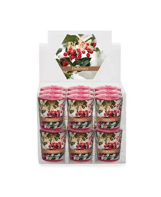 Votive Holly berry 20 Hour Candles Set, 18 Piece