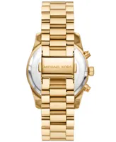 Michael Kors Women's Lexington Lux Chronograph Gold-Tone Stainless Steel Bracelet Watch 38mm - Gold