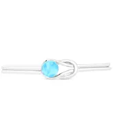 Larimar Knot Cuff Bangle Bracelet (2 ct. t.w.) in Sterling Silver