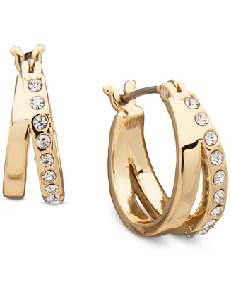 Karl Lagerfeld Paris Extra-Small Pave Split Hoop Earrings, 0.49"
