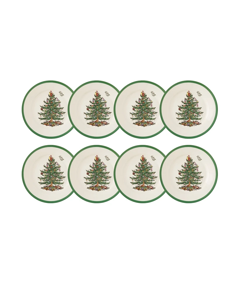 Spode Christmas Tree Salad Plates, Set of 8