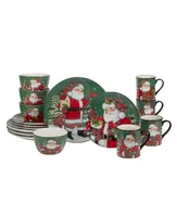 Certified International Christmas Lodge Santa 16 Pc. Dinnerware Set, Service for 4