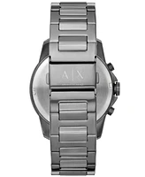 A|X Armani Exchange Men's Chronograph Gunmetal Stainless Steel Bracelet Watch, 44mm