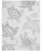 Global Rug Designs Aquatic Sea Turtle 10294 7'10" x 10'2" Outdoor Area Rug