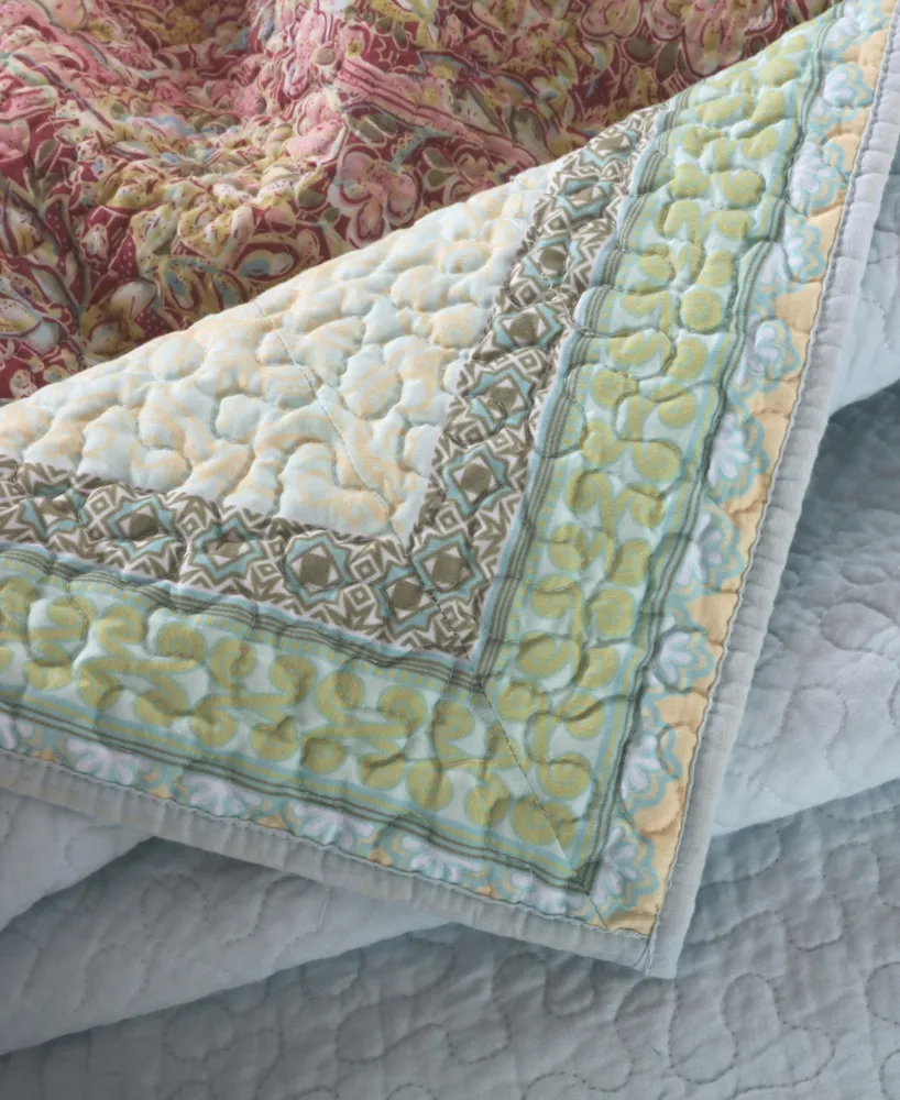 Greenland Home Fashions Palisades Pastel Quilt Set, 3-Piece Full - Queen