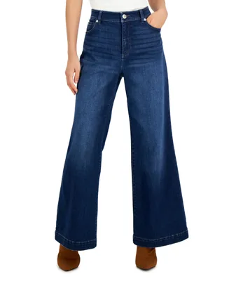 I.n.c. International Concepts Petite High-Rise Wide-Leg Jeans, Created for Macy's