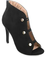 Journee Collection Women's Brecklin Buttons Peep Toe Bootie