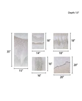 Madison Park Natural Essence Abstract Hand Embellished Glitz Gallery Canvas Wall Art, 5 Piece