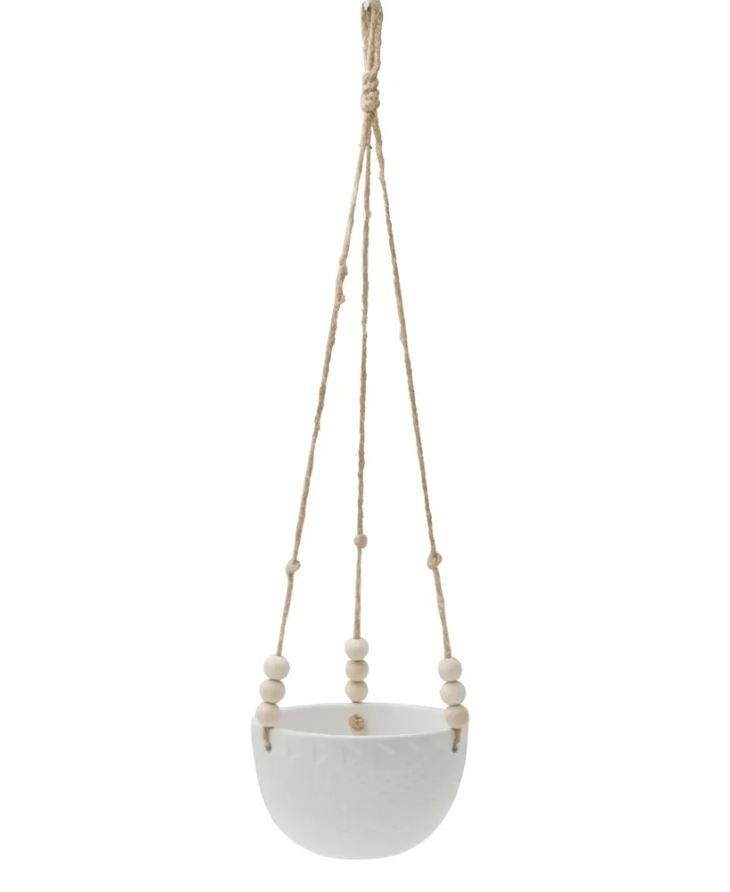 Flora Bunda Caveman Ceramic Hanging Planter, 5.38"