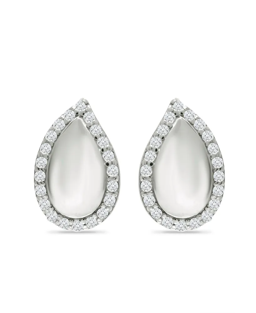 Giani Bernini Cubic Zirconia Teardrop Huggie Hoop Earrings, Sterling Silver or 18K Gold over Silver