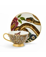 Spode Creatures of Curiosity Leopard and Snake Coupe Teacup and Saucer