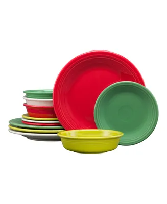 Fiesta Mixed Colors Holiday Classic 12-pc Dinnerware Set, Service for 4