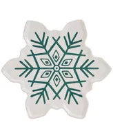 Tabletops Unlimited Winter Forest Snowflake Appetizer Plates, Set of 4