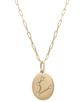 Wrapped Diamond Pisces Constellation 18" Pendant Necklace (1/20 ct. tw) in 10k Yellow Gold, Created for Macy's