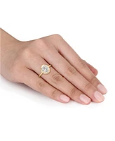 Moissanite 10K Gold Oval Solitaire Engagement Ring